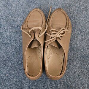 SAS Tripad Shoes Women’s Taupe/Beige Leather Moc-Toe Boat Hand-sewn size 8